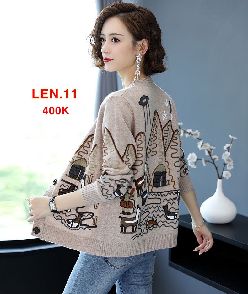 Áo Khoát Len Họa Tiết - LEN.11
